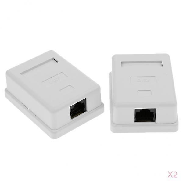 4x Cat6 Single Port Surface Mount Outlet Box RJ45 Face Plate & Backbox combo