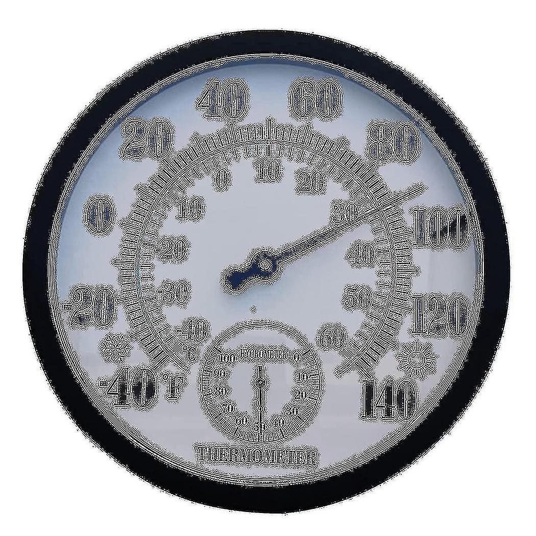 حديقة جدار الباحة الطقس ترمومتر الرطوبة ، عدد كبير 10 في القطر (أسود)