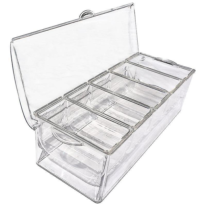 Ice Cold 5 Compartment Condiment Server Rack-service Tray Container with 5 Removable Trays