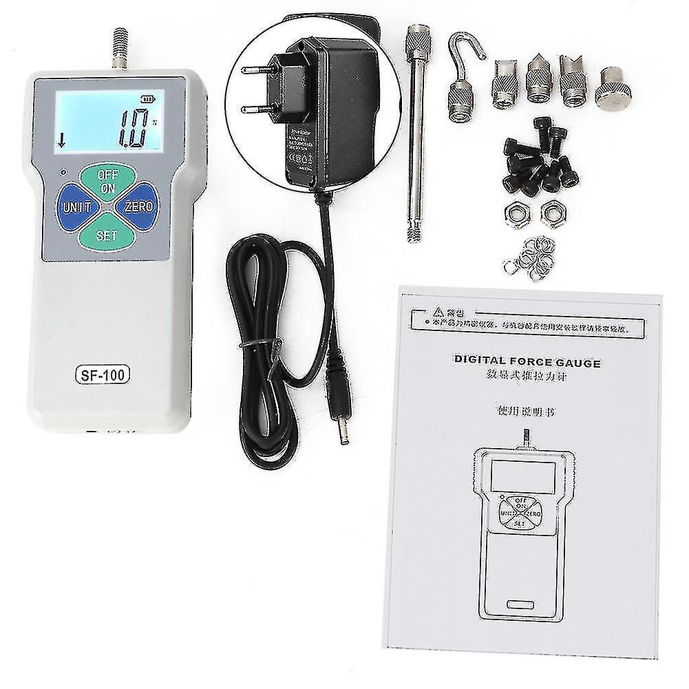 Sf-100 Portable Push And Pull Tester Meter Digital Force Gauge 100n 100-240v