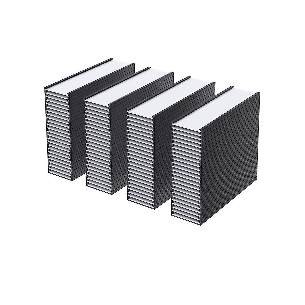 100 Pack Magnetic Label Holder C Channel Magnetic Labels, Magnetic Data Card Holder with Clear Plas