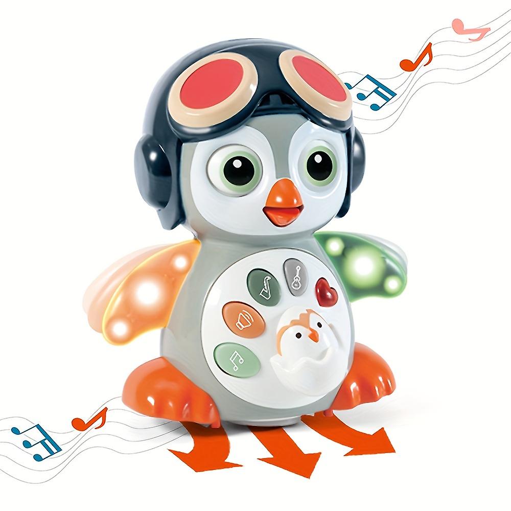 Penguin Toys Built-in Multiple Music Songs Fun Electric Walking Soft Lights Moving Eyes And Mouth Automatic Walking Small Wings Will Shake Up And D
