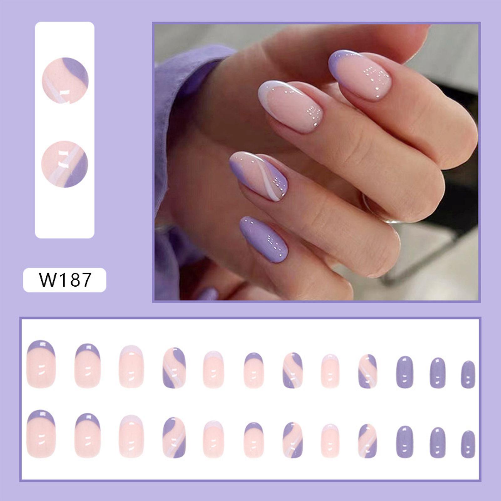 Pink Translucent Fake Nails Ultra-flexible Lasting Com