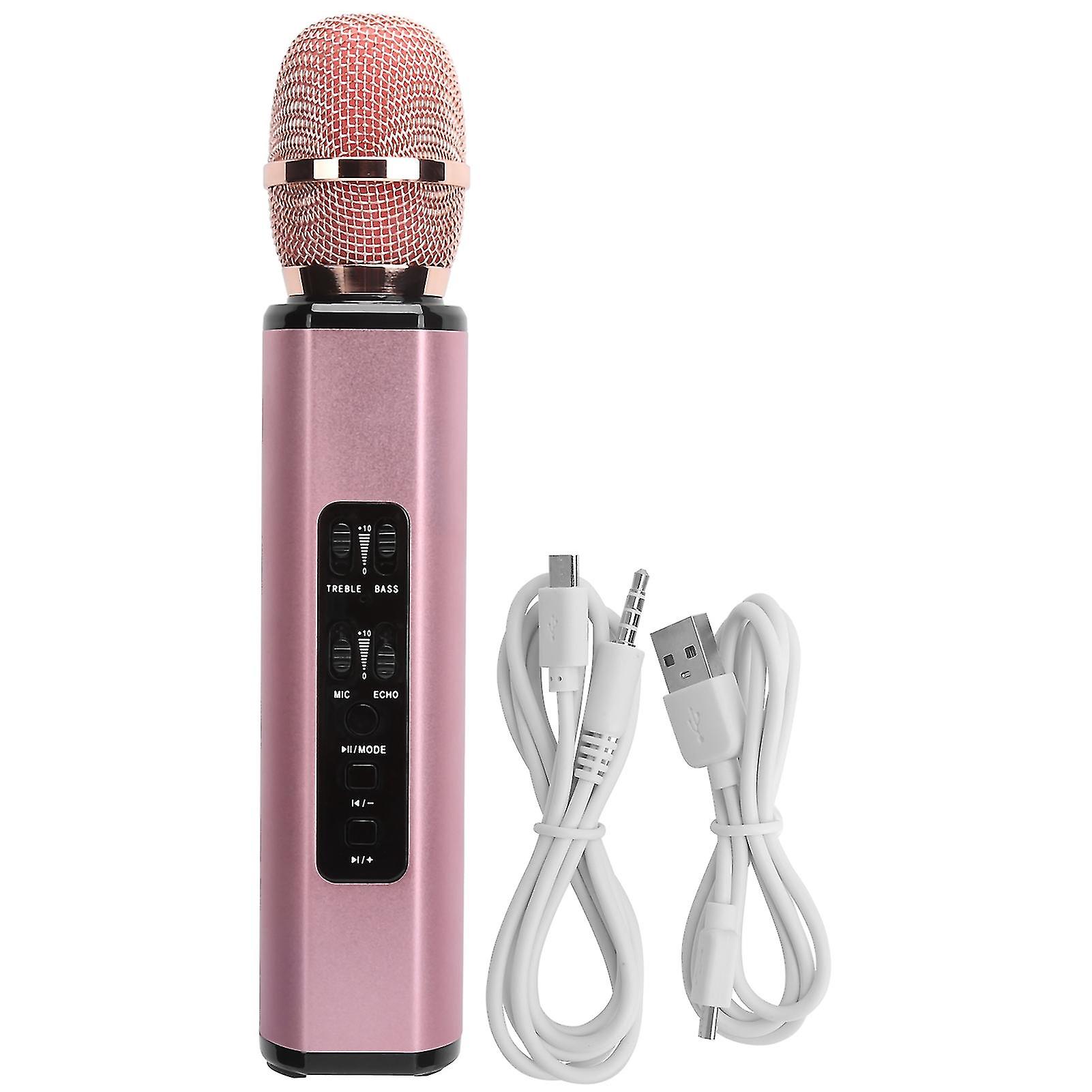 Bluetooth-Karaoke-Mikrofon Handheld-Multifunktionsmikrofon mit zwei Lautsprechern Drahtloses Mikrofon