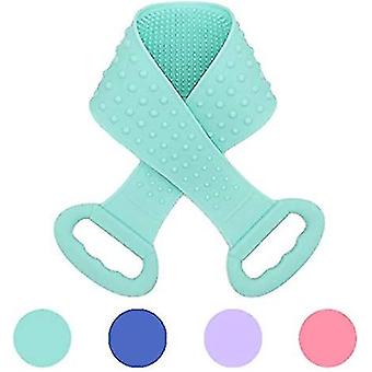 Spazzola per il corpo del bagno in silicone, doppio lato pieghevole a manico lungo design soft body back scrubber, ecologico, facile da pulire, portatile F