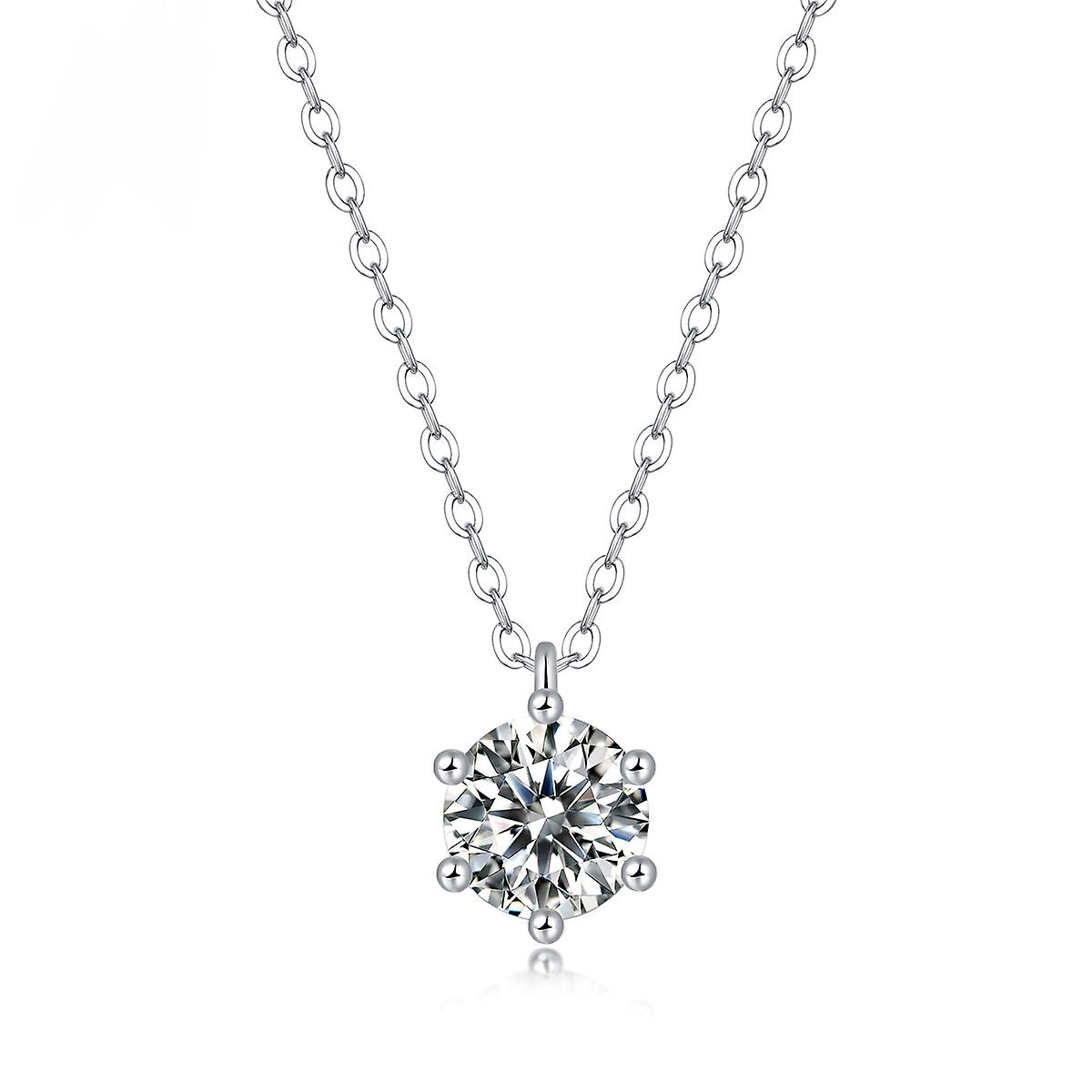 S925 Collier Pendentif Mosanite en argent