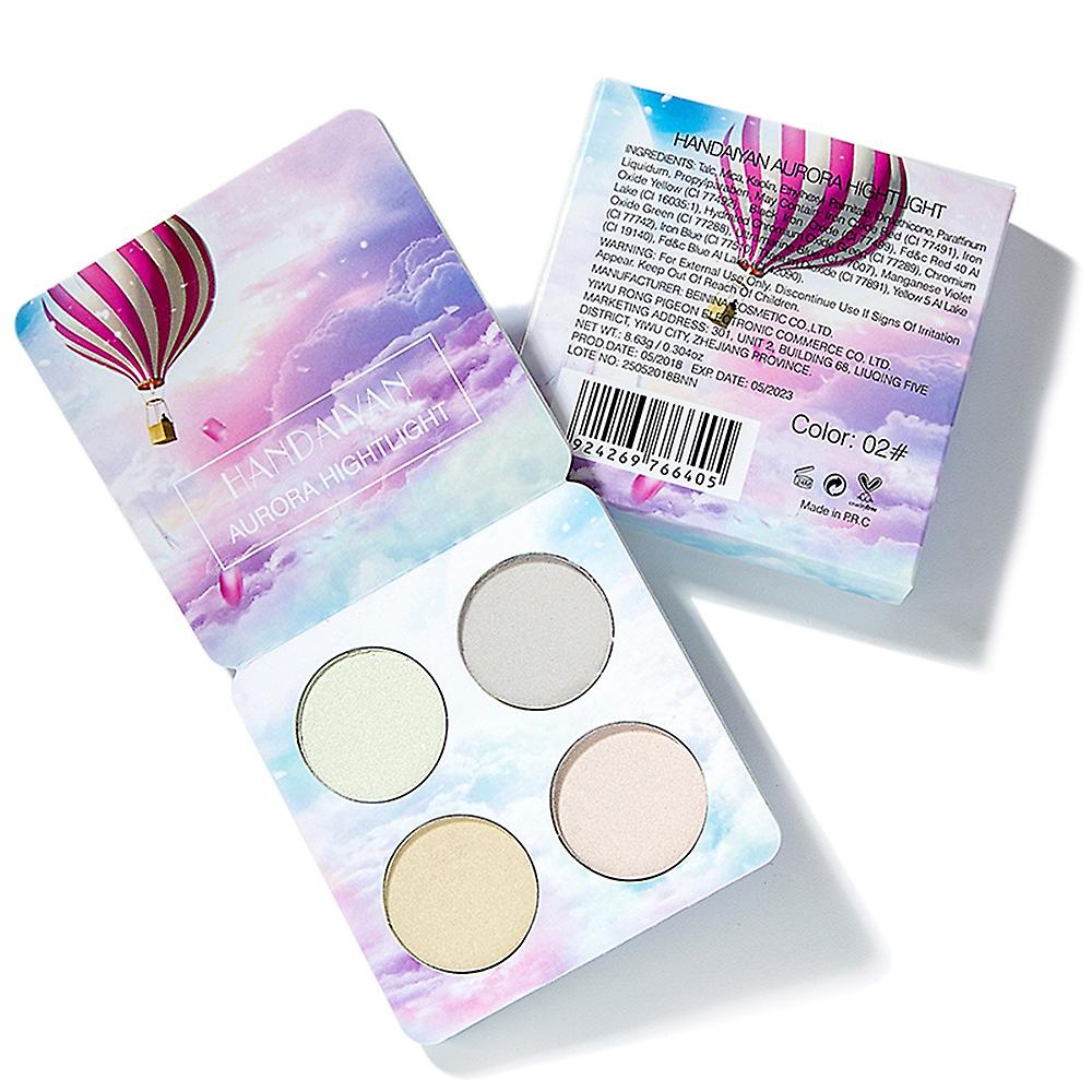 HANDAIYAN Four Colors Pressed Highlighter Powder Makeup Eye Shadow Palette Contour Corrector Bronzer