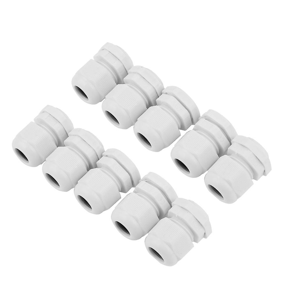 10PCS/set IP68 Waterproof White Nylon Plastic Cable Gland Connector (PG11)