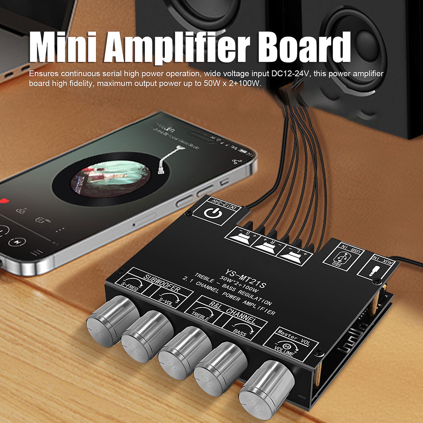 2.1 Channel Digital Audio Power Amplifier Module DC 12-24V Bluetooth Amp Board