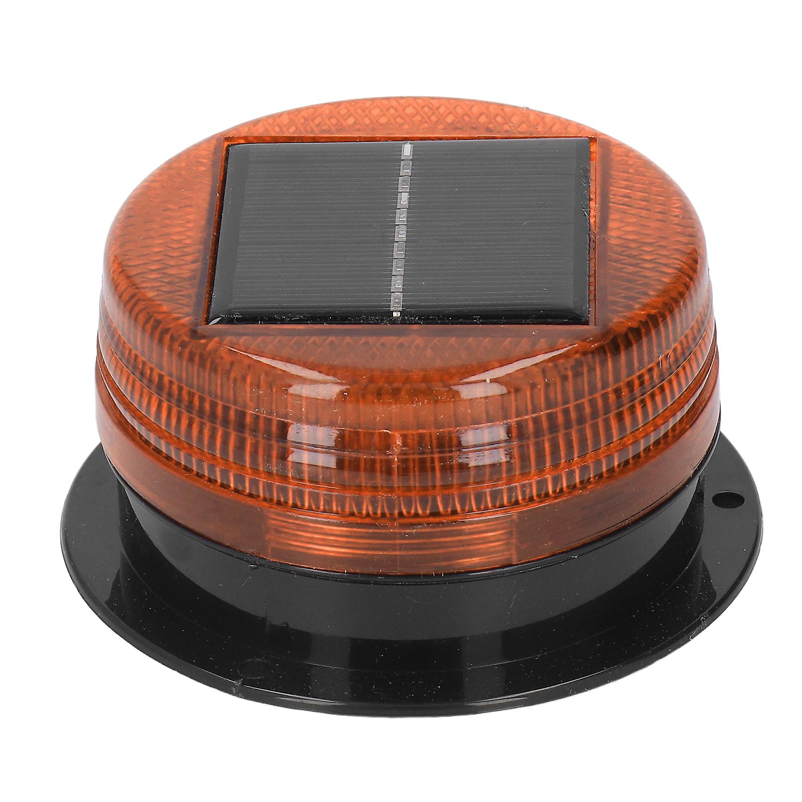 Solar Warning Strobe Light 6 High Brightness Bead Waterproof Construction Road Warning Flash Lamp Yellow Light