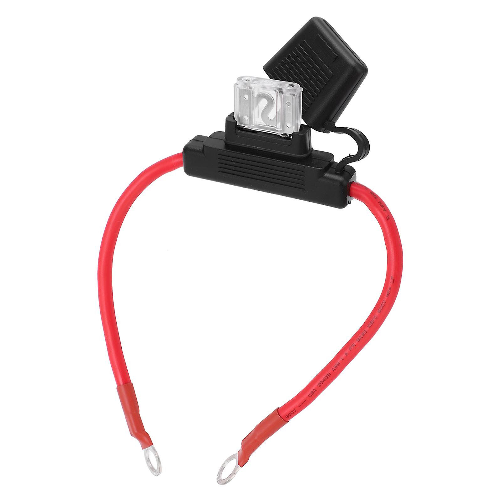 8 AWG Inline Fuse Holder with 80A Blade Fuse, Waterproof Circuit Protection for 12-24V Vehicles