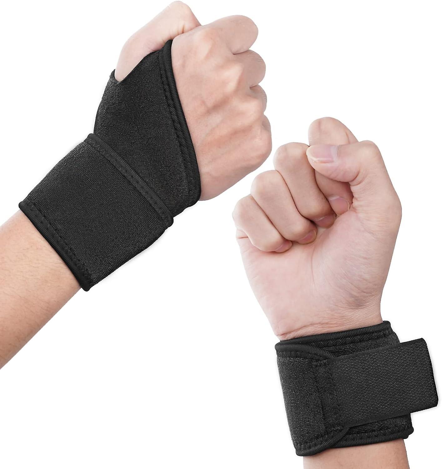 Wrist Support Splint Brace, 2 Pack Adjustable Wrist Strap Carpal Tunnel Compression Splint Relieves 