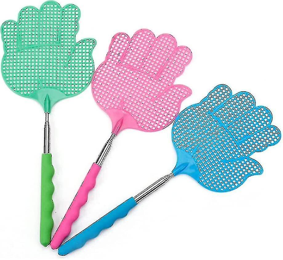 3pcs Extendable Manual Swat Pest Control With  Durable Telescopic Handle Fly Gift
