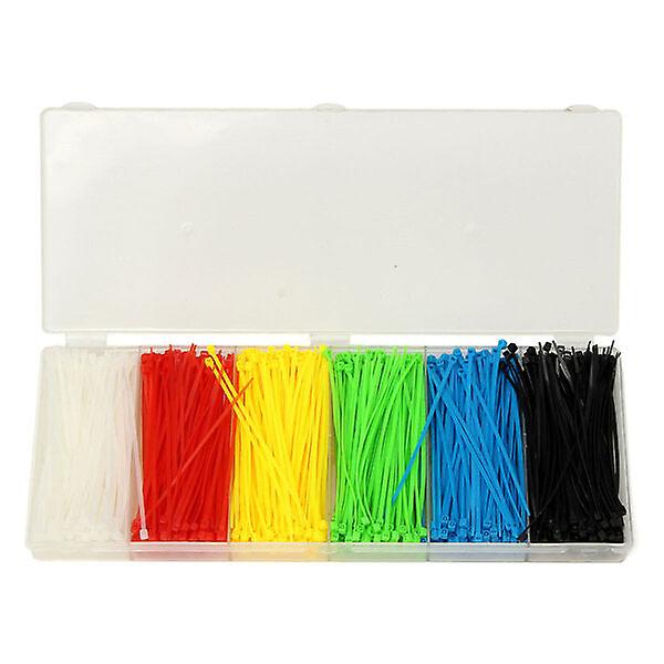 900Pcs 100x2mm Nylon Cable Wire Zip Ties 6 Colors