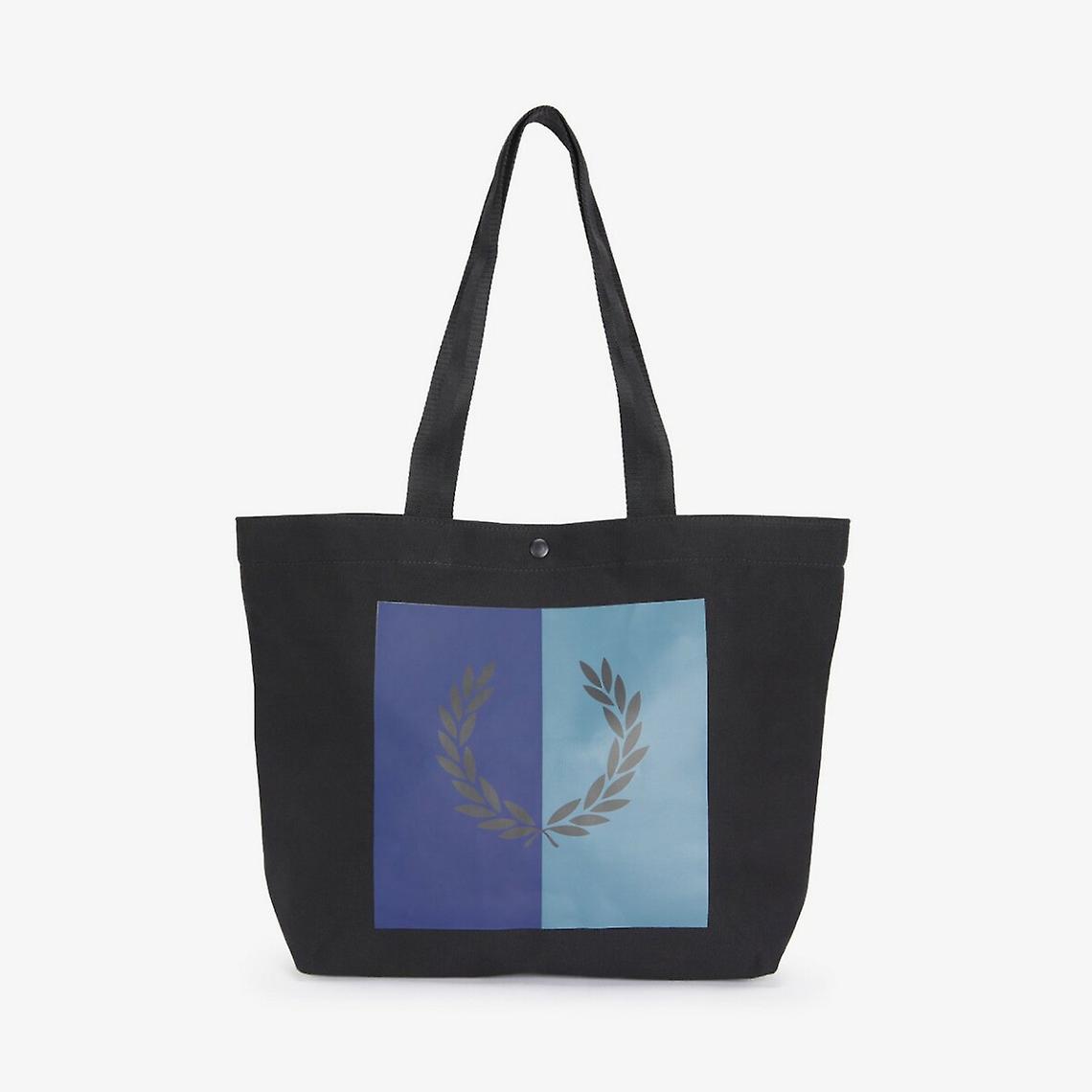 Svart grafisk tote bag i bomull