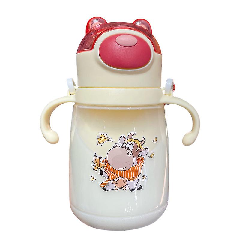 子供の水飲用ボトルかわいい子供用ストローストラッププラスチックポータブル