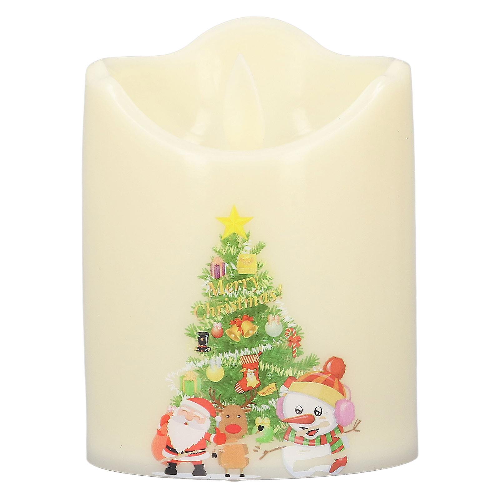 Real Wax Electric Candles, Flameless Candles With Simulation Of Dripping Wax Shape For Christmas Tree Pattern Design Decor