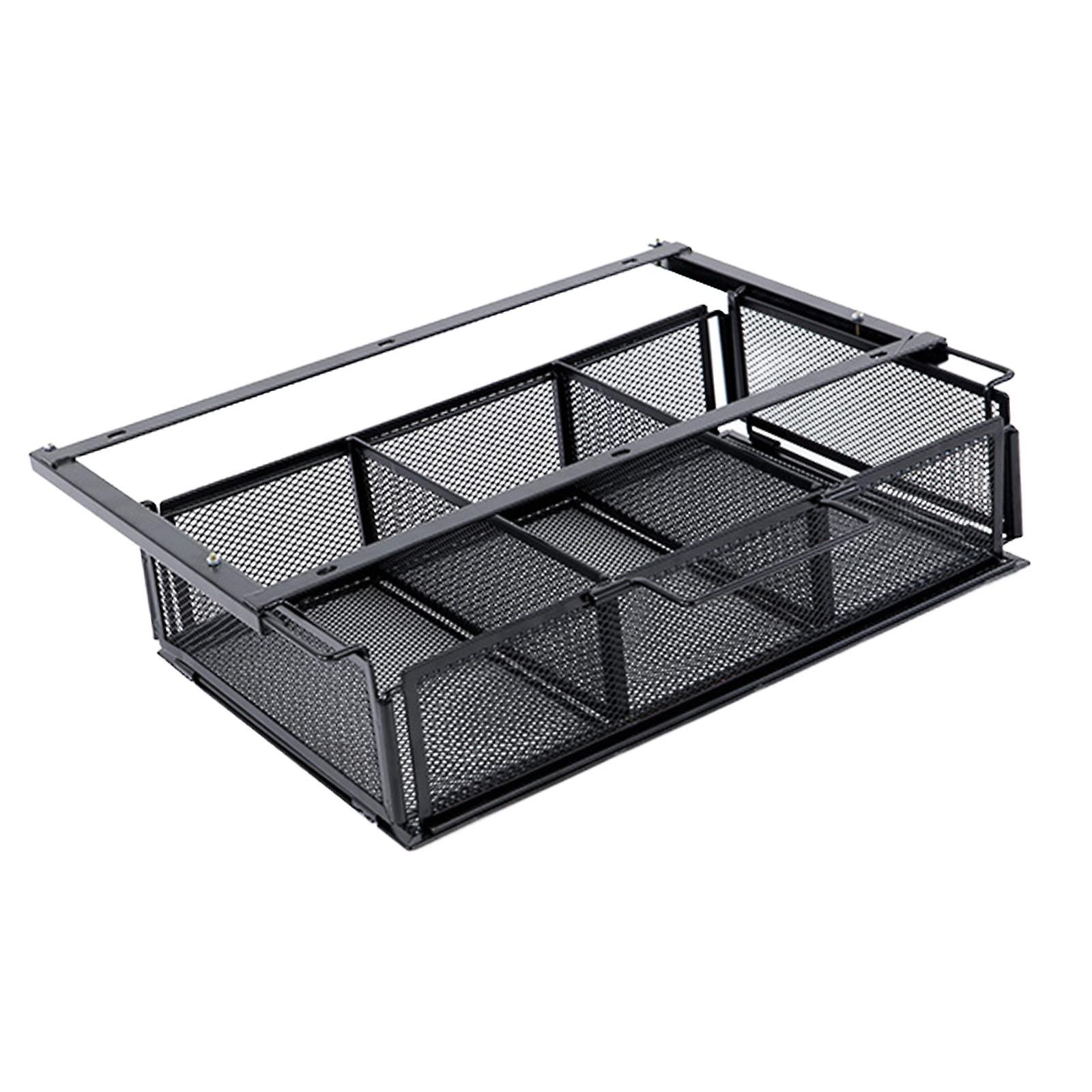 Under Desk Drawer Basket Under Table Storage Shelf Space Saving Tray Container Hidden Desktop Organizer Slide Out for Desktop