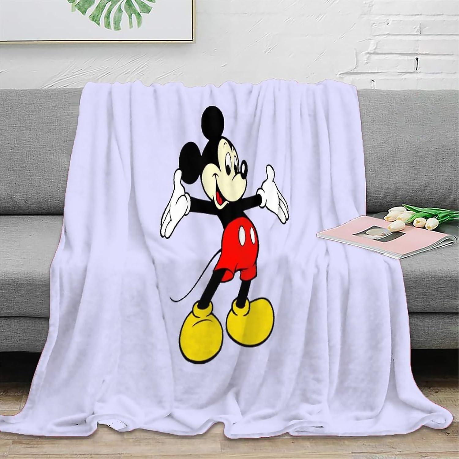 3d Print Mickey Mouse Fleece Blanket Throw for Sofa & Bed,Plush Cosy Fuzzy Blankets Travel,Super Soft And Warm Fluffy Blanket for The Four Seasons