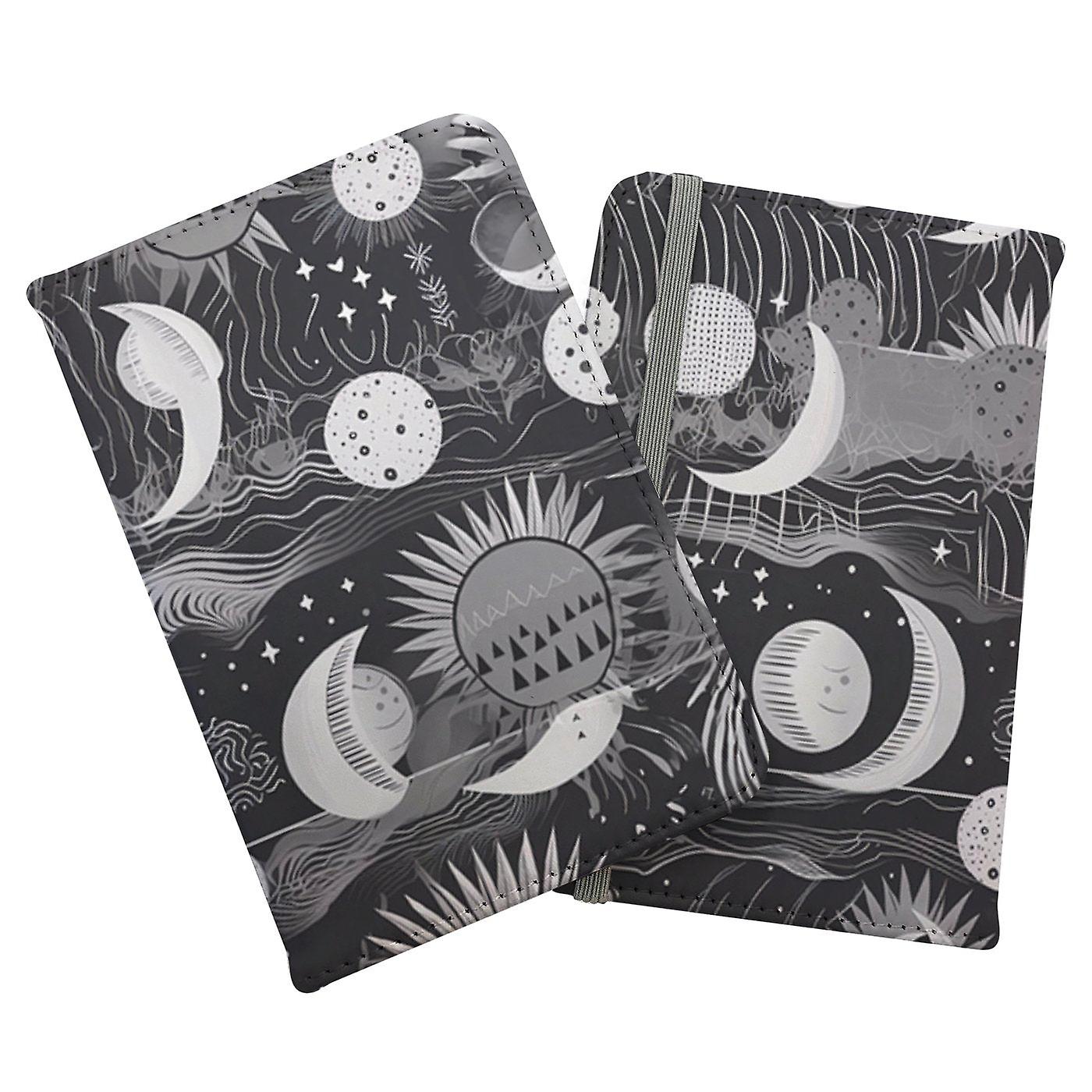 Abstract Black White Moon And Sun Passport Cover