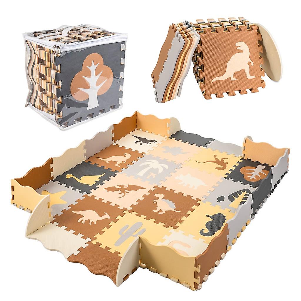 Foam Puzzle Mat / Playpen 36el. Dinosaurs 143cm x 143cm x1cm