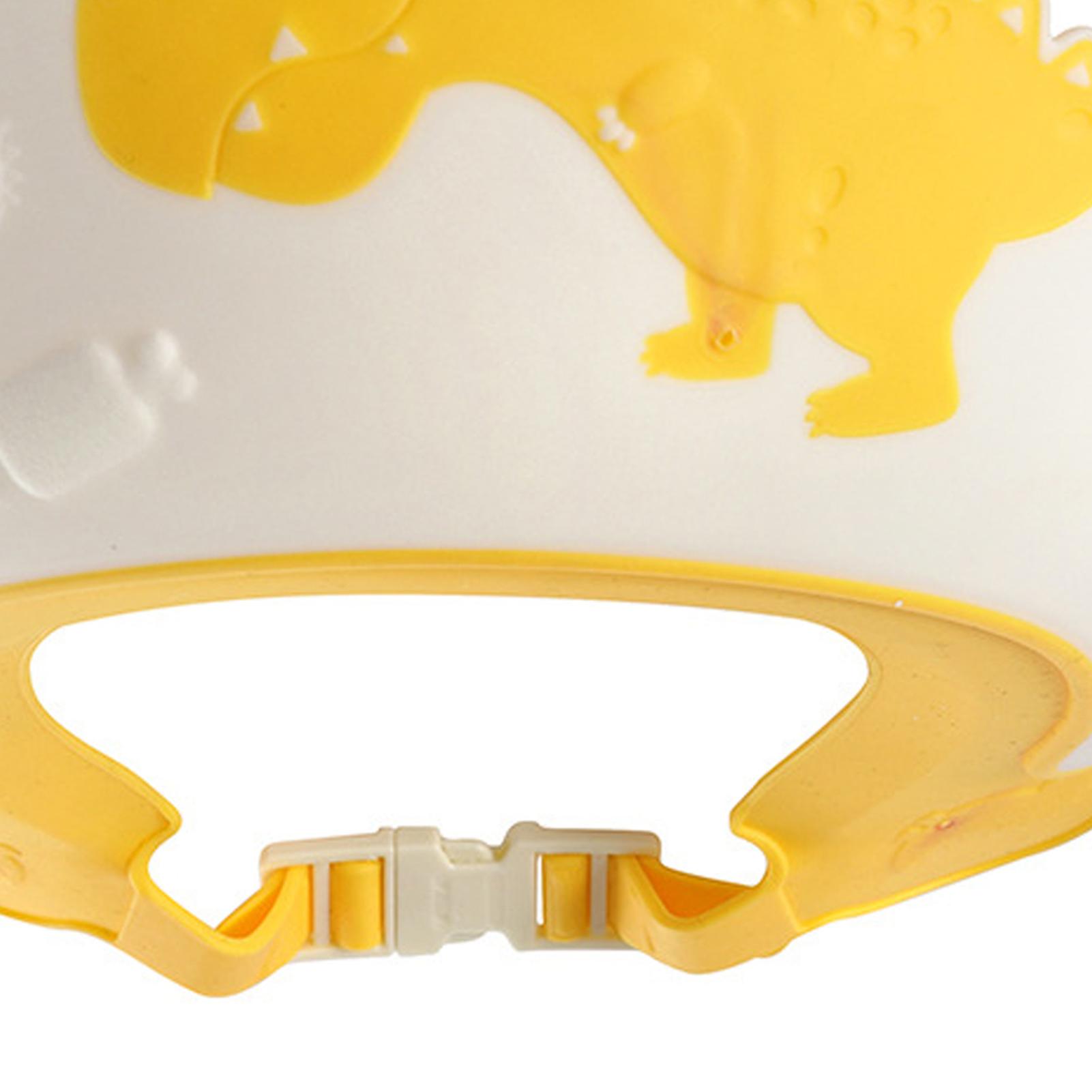 儿童洗发水帽可爱恐龙卡通形状柔软高效排水便携式婴儿浴帽黄色