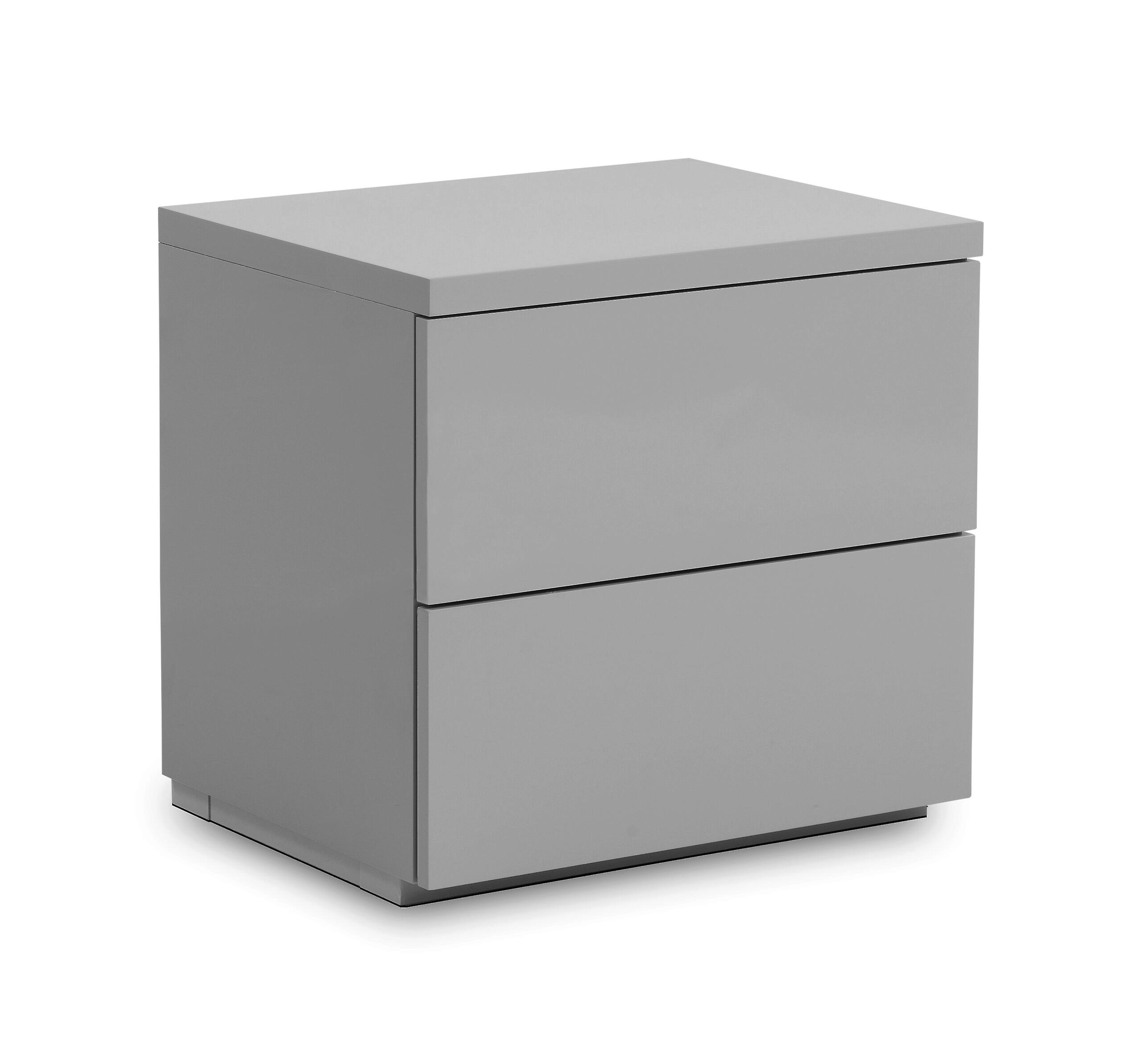 Quebec 2 Draw Bedside - Grey Gloss