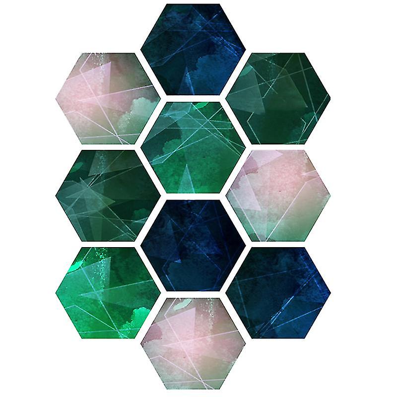 10pcs Hexagon Tile Stickers