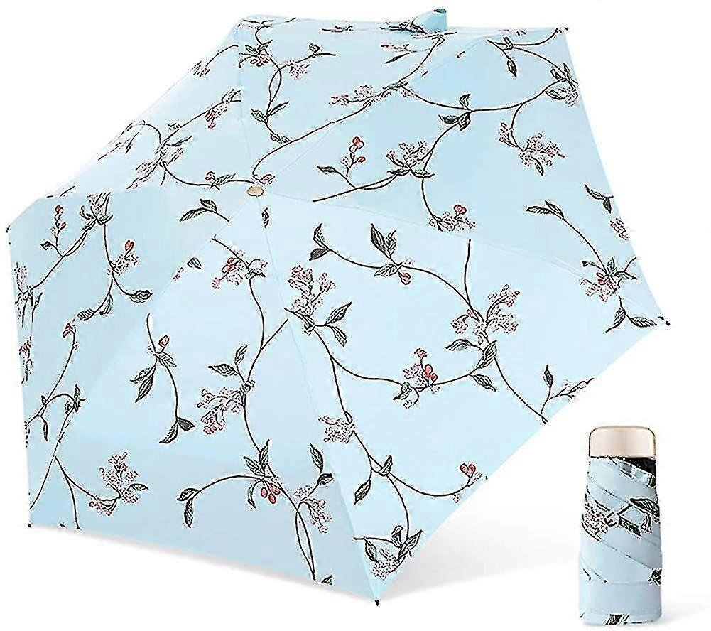 Women's Foldable Mini Umbrella Lightweight Compact Stable Rainproof Durable (1 Piece-blue)