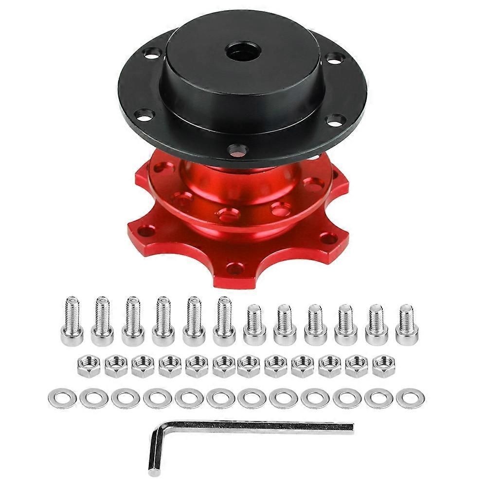 Car Steering Wheel Hub Quick Release Adapter Snap Off Kit with Screws(Red) NO.80211