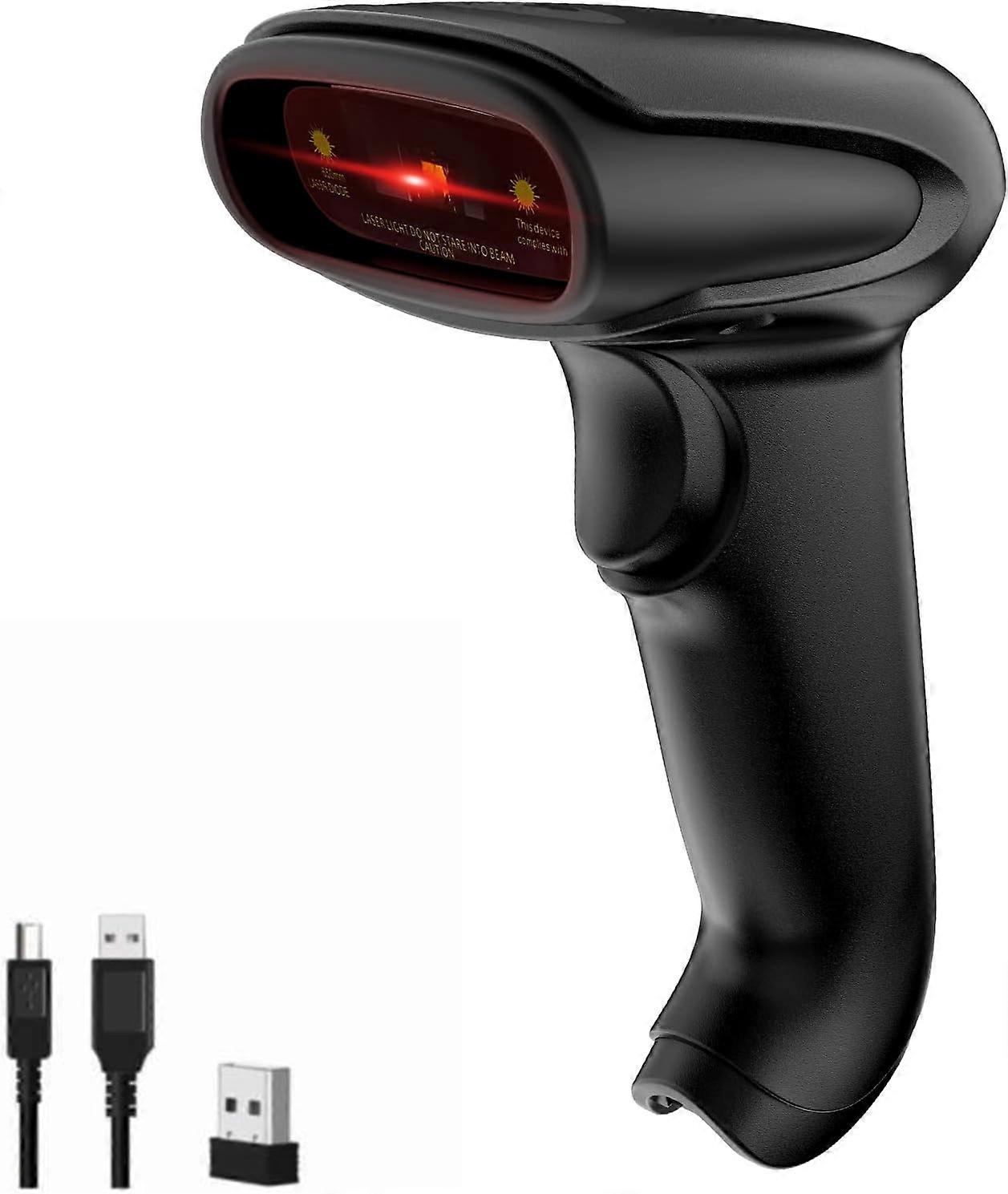 Wirel Handheld Barcode Scanner Versatile 2-in-1 (2.4Ghz Wireless+USB 2.0 Wired) 328 Feet Transmission Distance