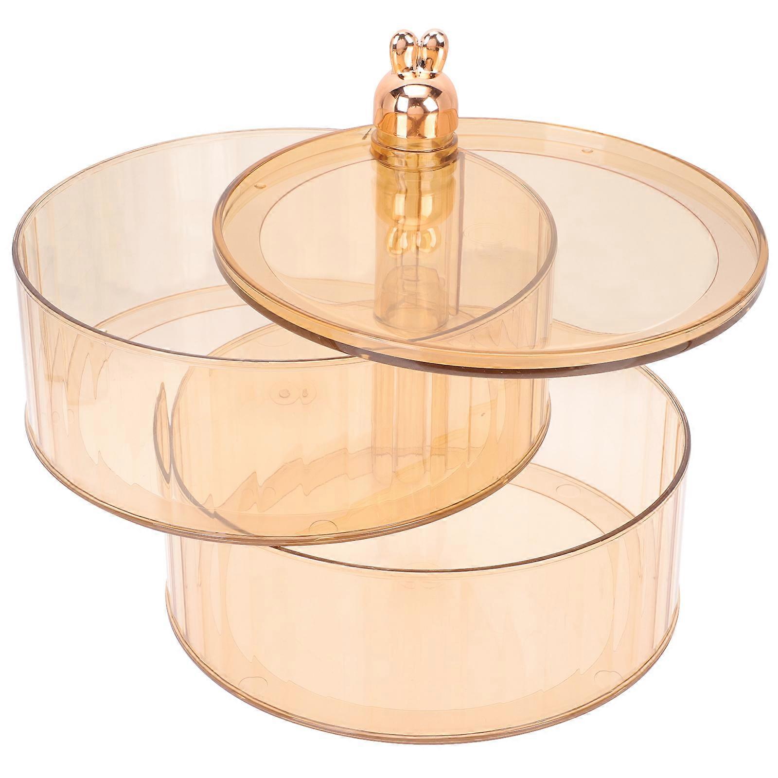 Multi-functional Snacks Display Plate Multi-layer Dry Fruit Holder Rotatable Dessert Plate Coffee