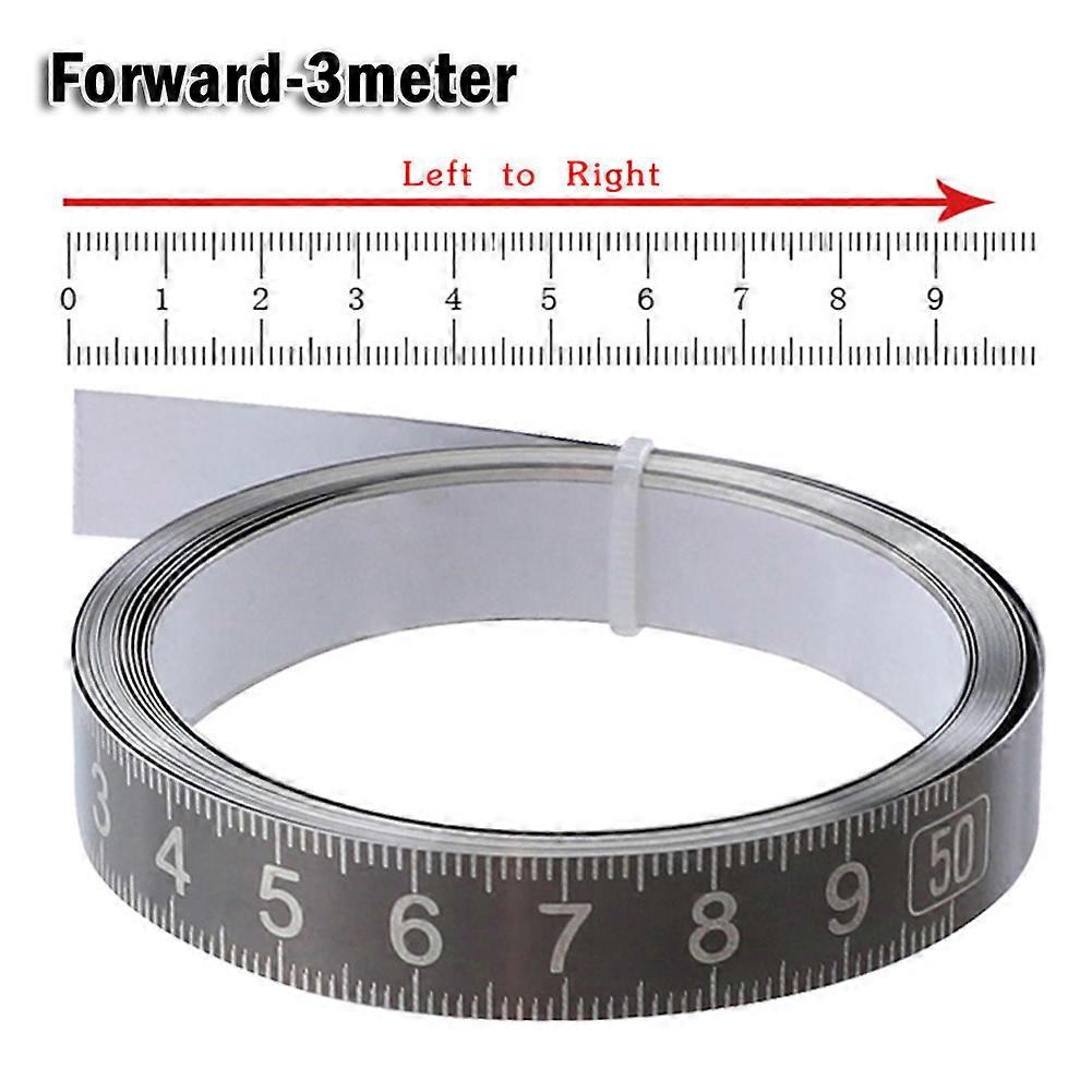 1m 2m Stainless Steel Self Adhesive Ruler Tape Measure Ruler Woodworking Rail Track Tape Measure Forward/reverse/medium