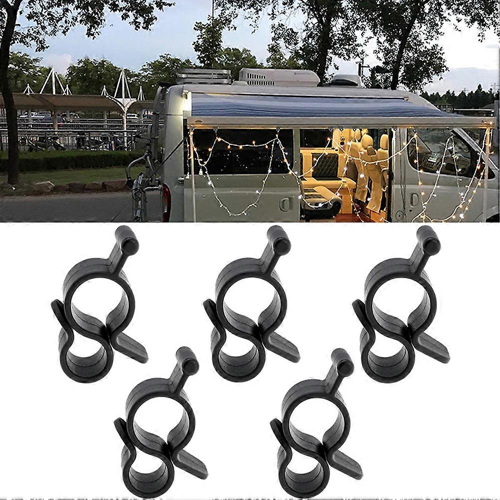 5/10pcs Camping Awning Hooks Clips Rv Tent Hangers Light Hanger Black Plastic Rope Clamp Tent Hooks Accessory For Caravan Camper
