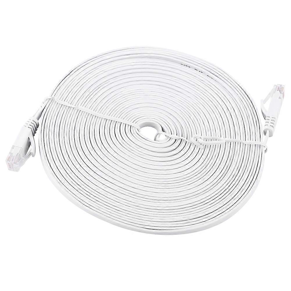 RJ45 CAT6 Ethernet Network Flat LAN Cable UTP Patch Router Cables 1000M White 10meters