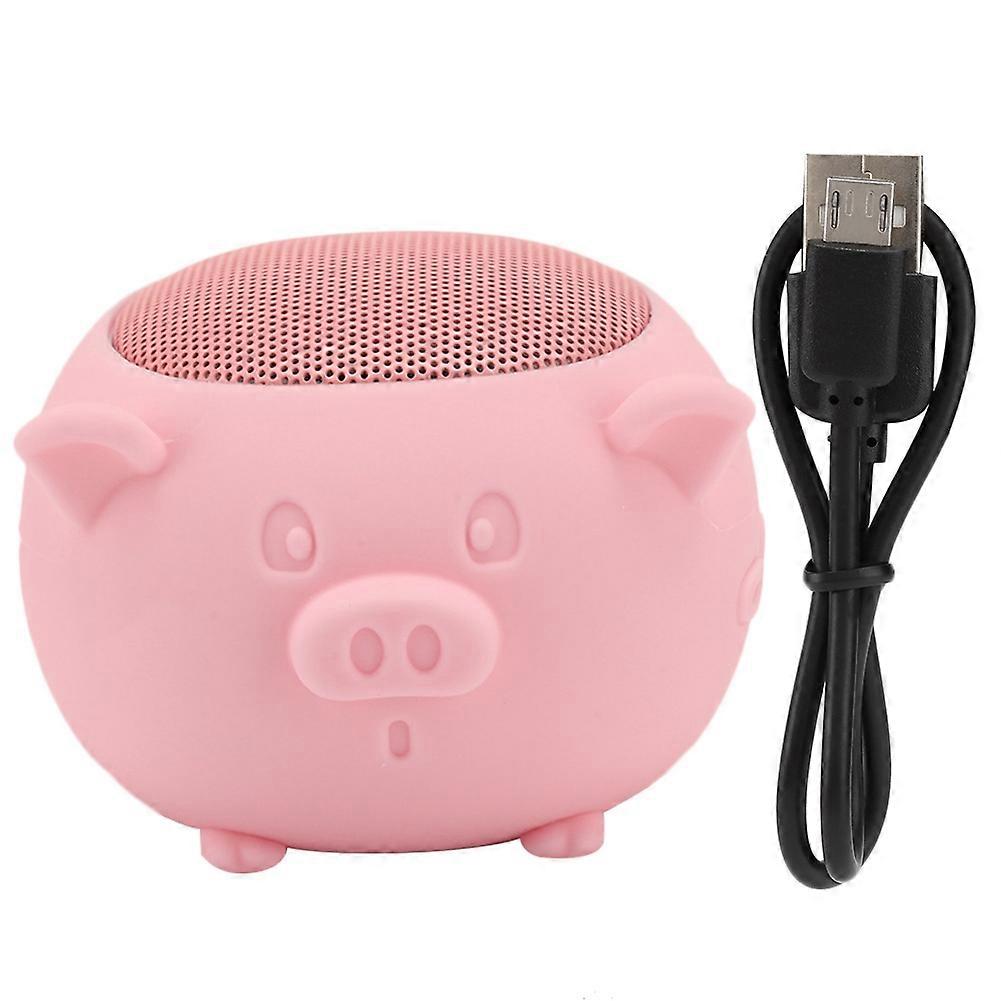 Lovely Pig Mini Wireless Bluetooth 5.0 Speaker Built in Mic for Home Traveling/Outgoing (Pink)