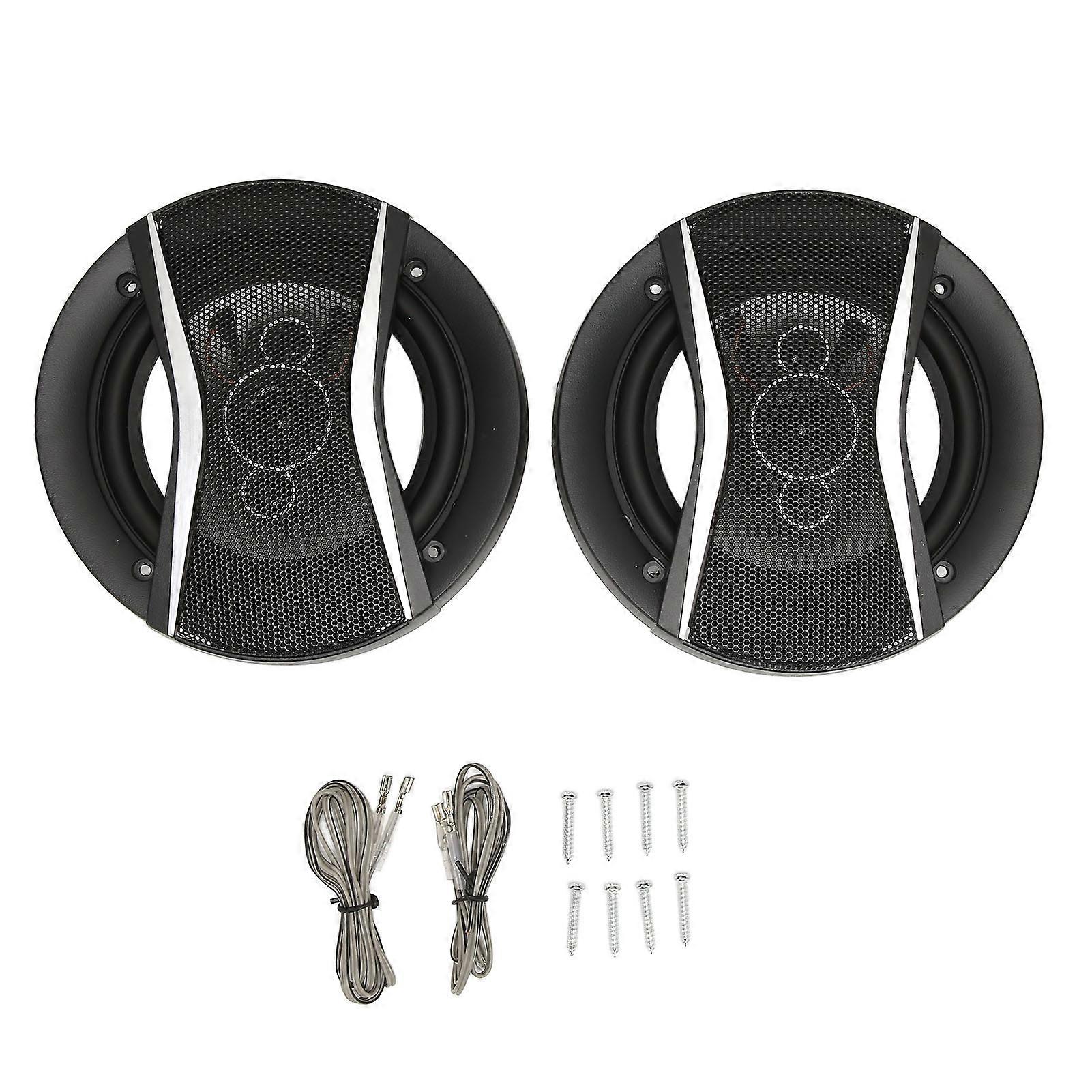 2Pcs Car Coaxial Loudspeaker 650W High and Low Sound 6 Inch Car Loudspeaker for Car Modification