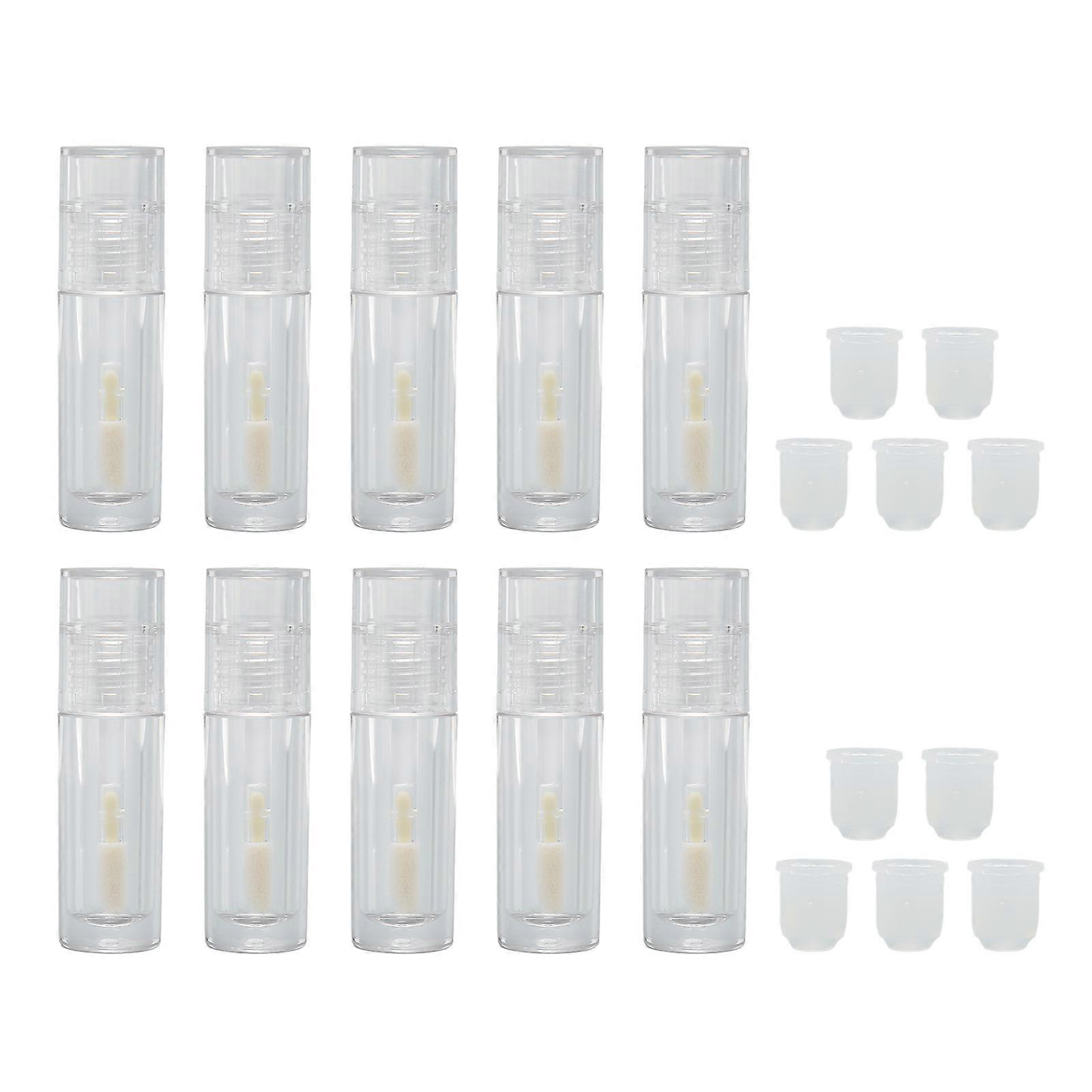 10PCS Lip Gloss Tube Empty Transparent Portable Refillable Empty Lip Balm Bottle 2ml
