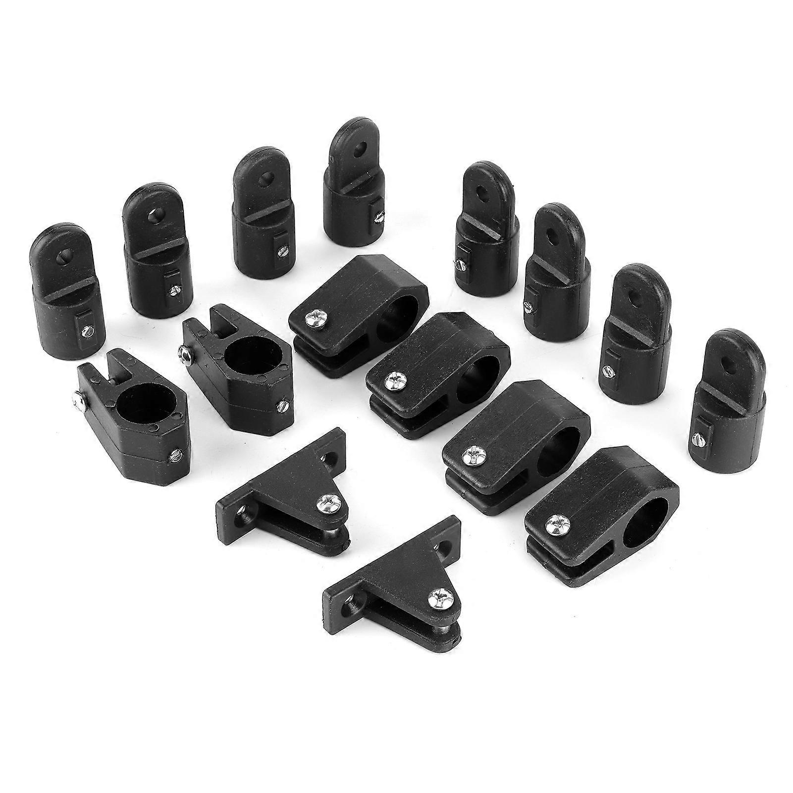 Boat Deck Hinge Jaw Slide Eye End Cap Fitting Set 16pcs for 22mm 7/8in Pipe or Tube