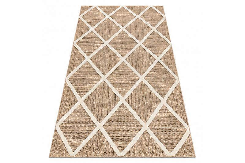 SPARK 0708A beige / cream carpet - trellis, diamonds, sisal, structural