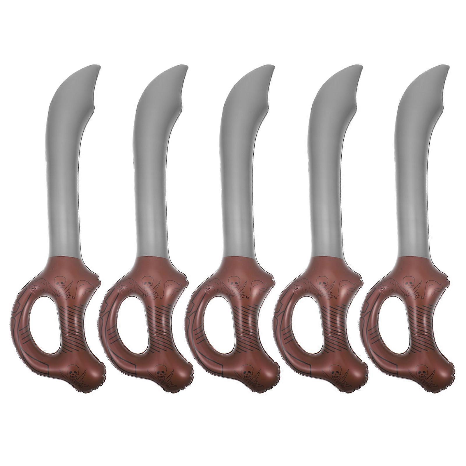 5pcs Inflatable Pirate Swords Stage Performance Prop Blow Up Pirate Swords for Kids
