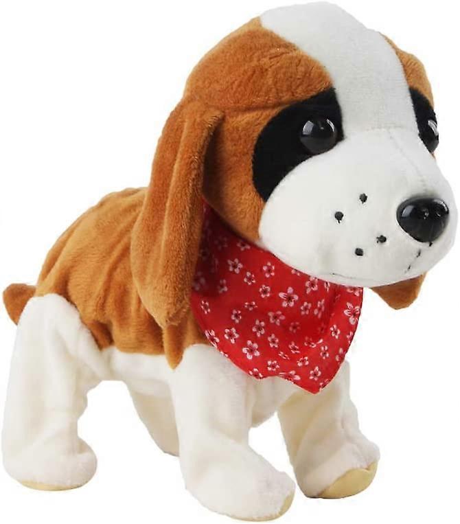 Interactive Electronic Dog Barking, Walking, Tail Wagging, Sound Recognition (Brown)