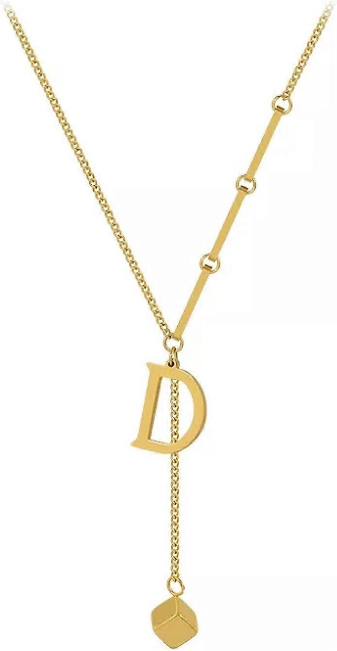 Titanium steel D letter pendant