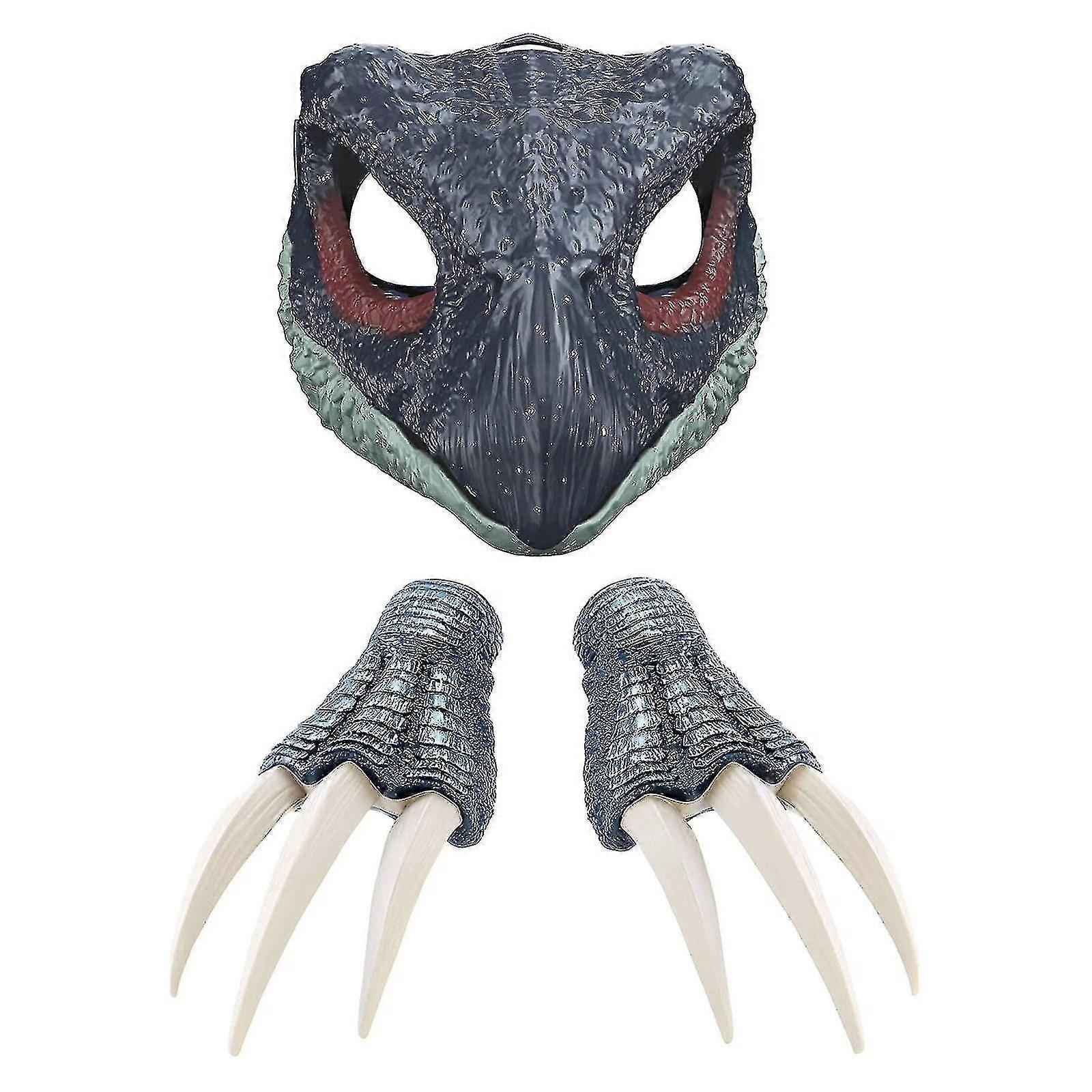 Jurassic Dinosaur Therizinosaurus Mask With Opening Jaw Realistic 10-in Claws