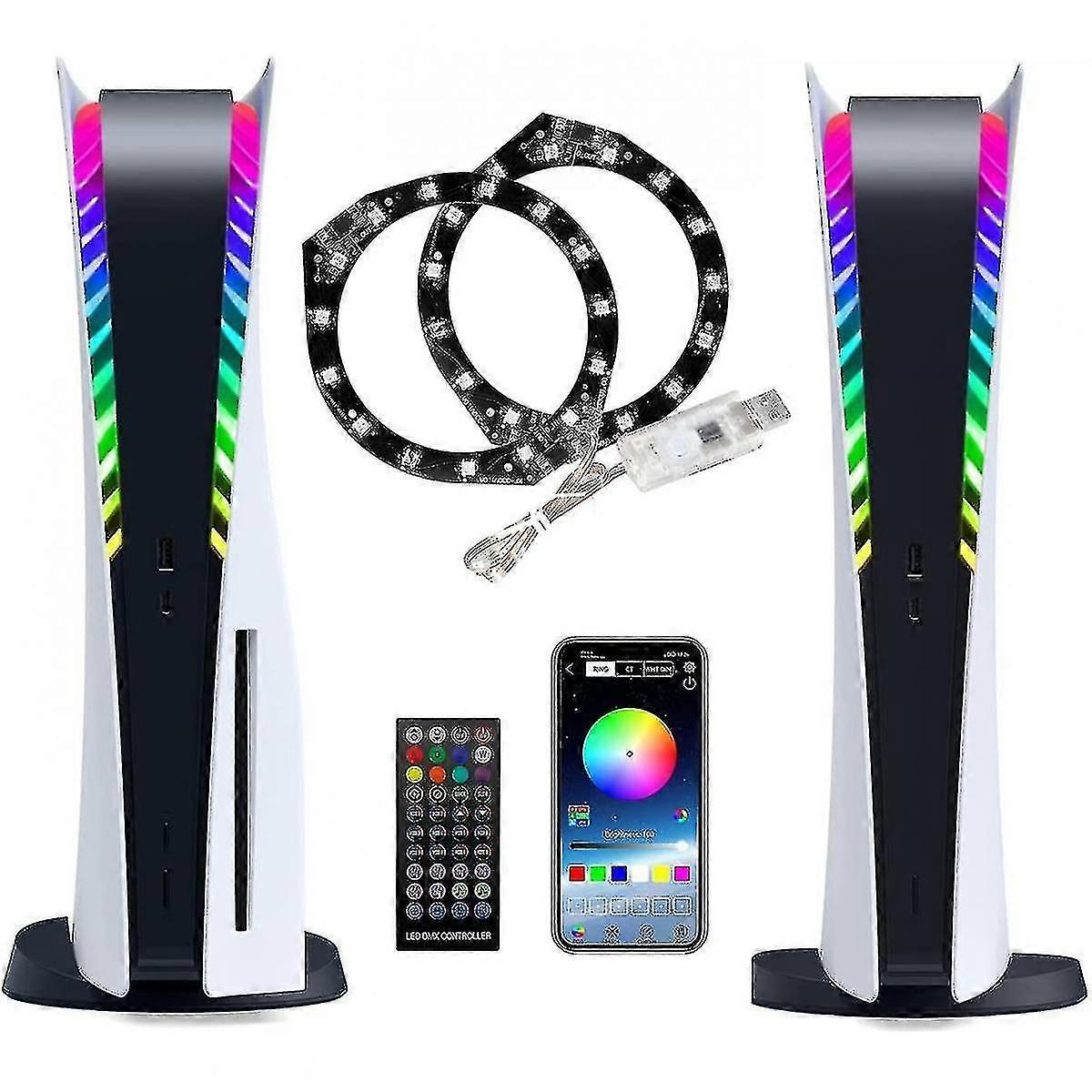 Led Light For Ps5 Console, Playstation 5 Led Lights Diy Decoration Accessories, Game Sound/music Sync, Rgb 8 Colors 400 Lights Effects With Usb/app Co