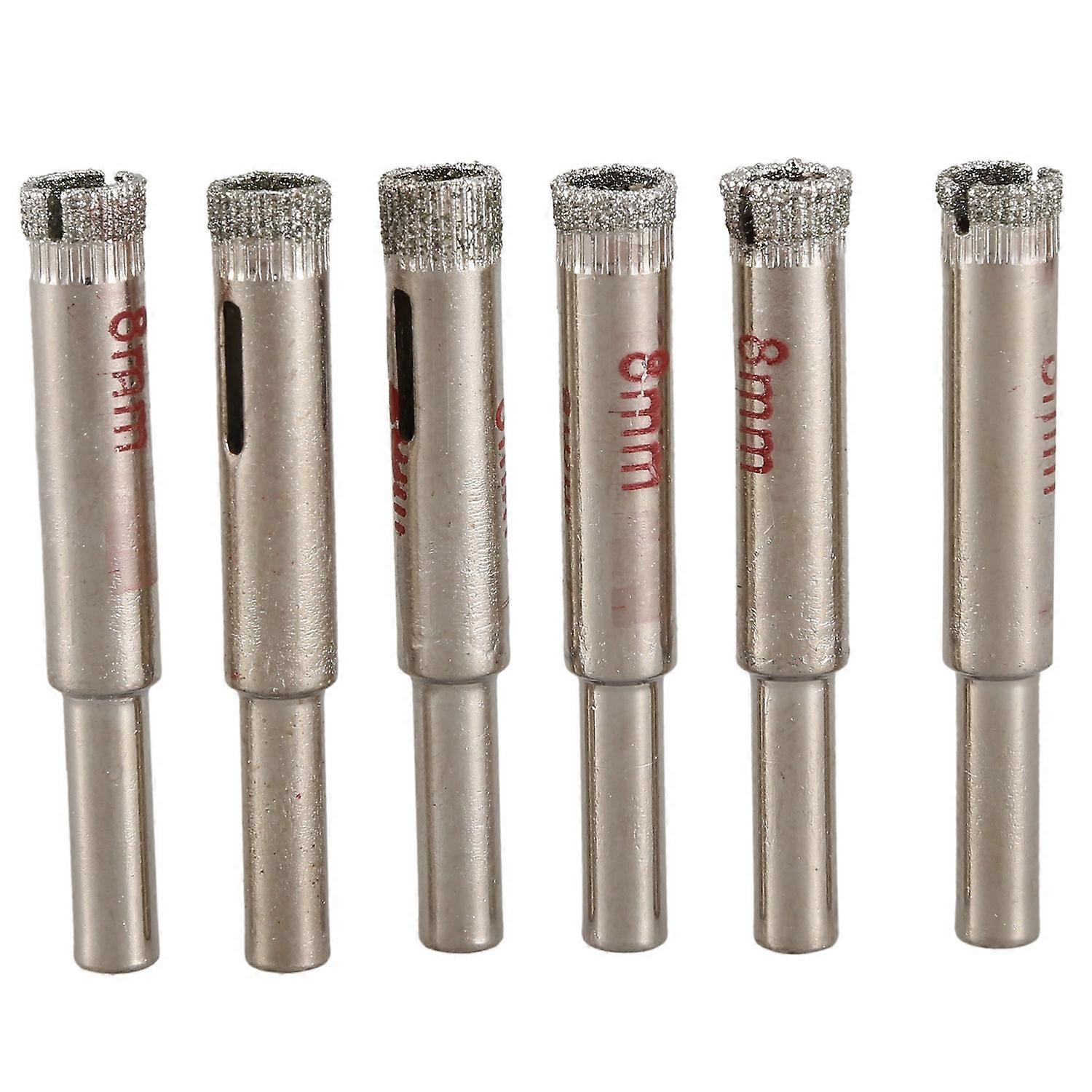 6 Pcs 8mm Diamond Core Drill Bits Ceramic Tile Glass