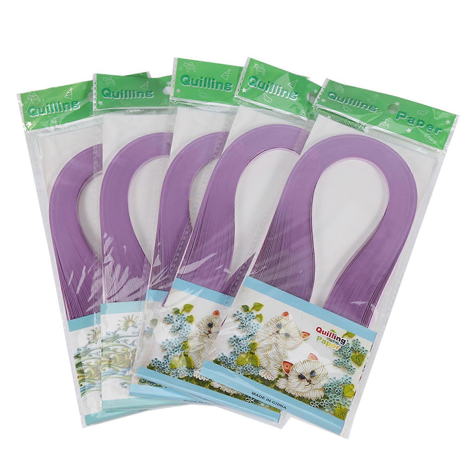 600 ränder DIY Quillingpapper 3 mm brett renfärgat origamipapper handgjord (violett)