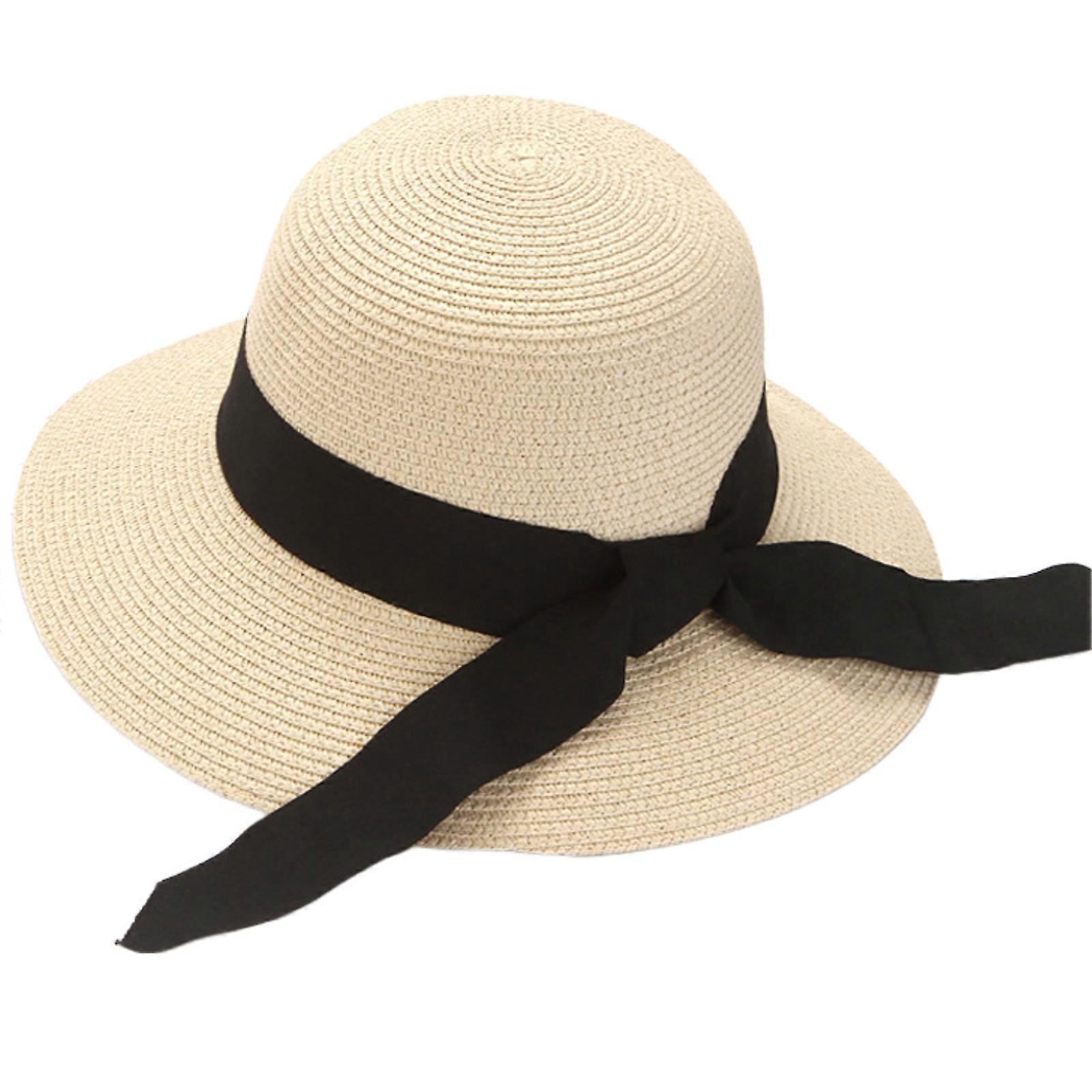 Sun Straw Hat for Women Wide Brim Beach Cap Soft Sun Blocking Comfort Hats For Beach Vacation