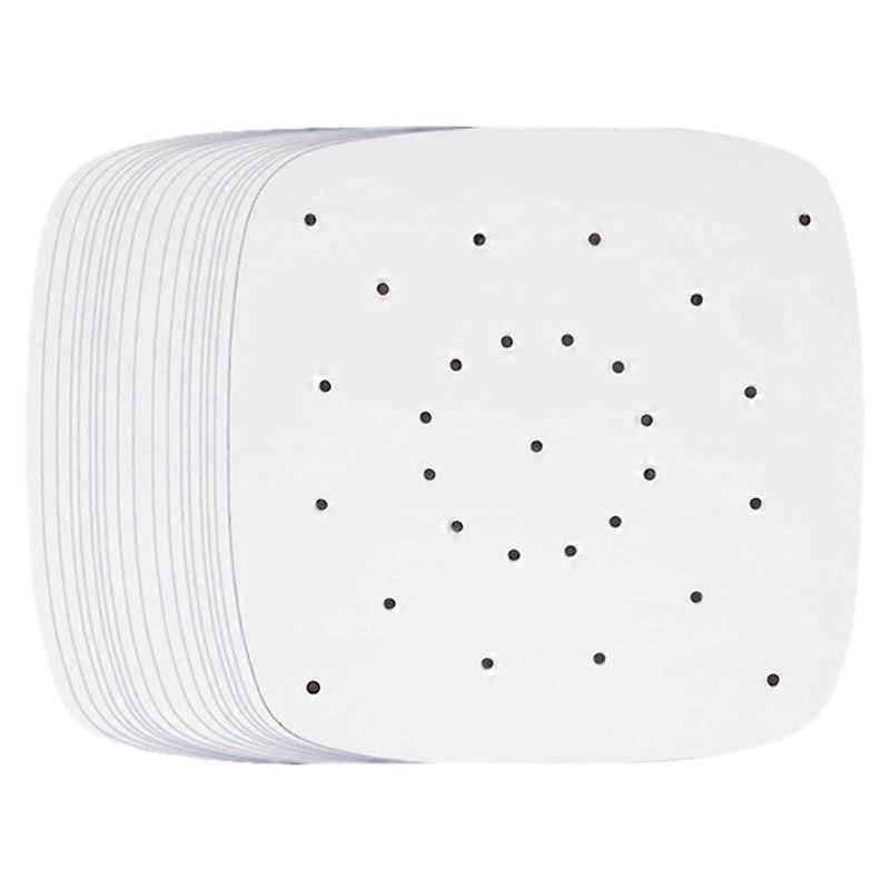 New 100Pcs Air Fryer Parchment Paper Perforated Unbleached Square Air Fryer Liners Steaming Parchment Liner