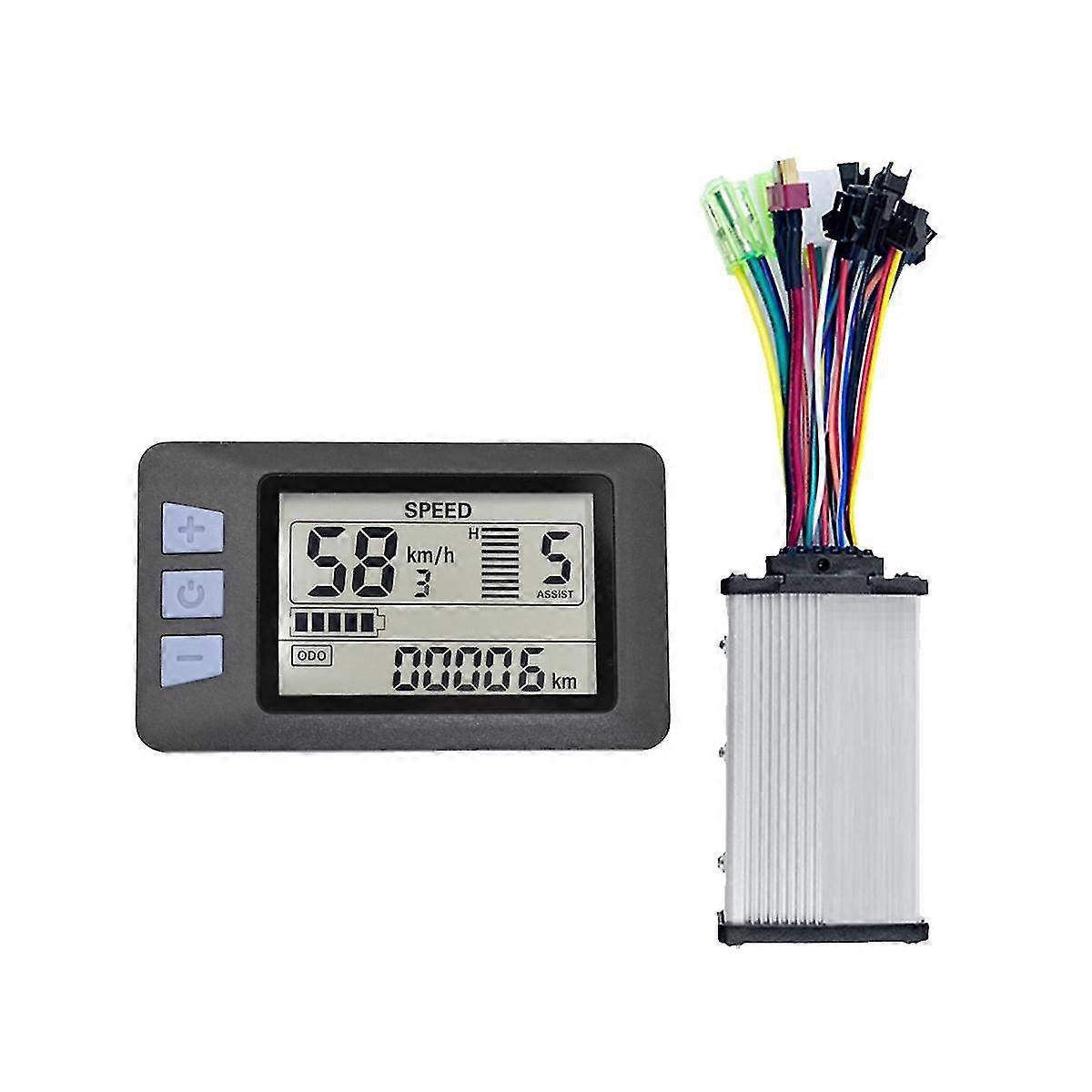 P3h Lcd Display Dashboard+36v 350w Sine Wave Controller 24v 36v 48v 60v Electric Bike Meter For Electric Scooter(6pin)